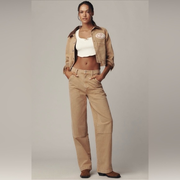 MOTHER Pants - MOTHER Bee’s Knees Stud Finder Wide-Leg Pants Size 28 NWT